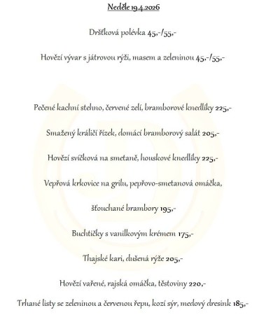 menu neděle