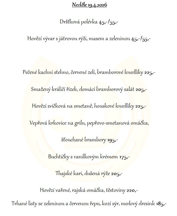 menu neděle